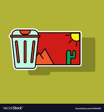 Sticker delete image flat icon on color background vector image