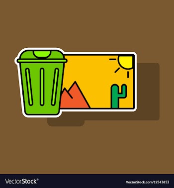 Sticker delete image flat icon on color background vector image