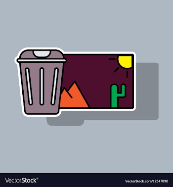 Sticker delete image flat icon on color background vector image