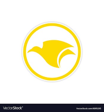 Sticker Eagle flies logo vector image
