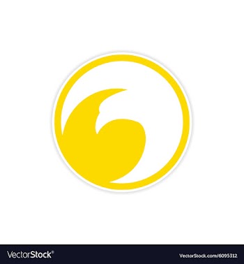 Sticker Eagle flies logo vector image