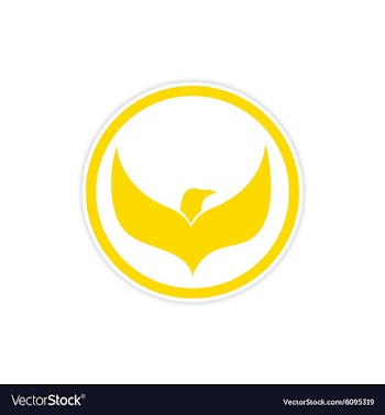 Sticker Eagle flies logo vector image