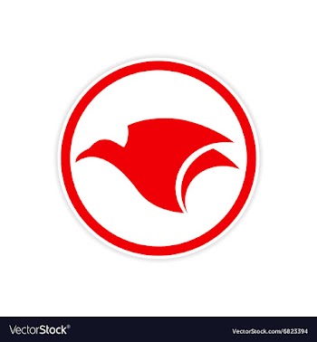 Sticker Eagle flies logo vector image