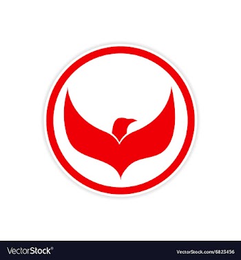 Sticker Eagle flies logo vector image