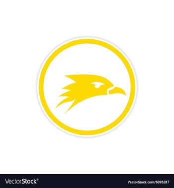 Sticker eagle head logo vector image