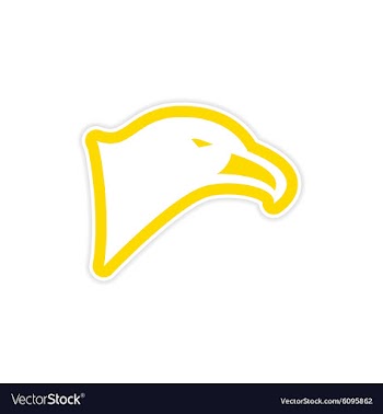 Sticker eagle head vector image