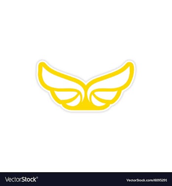 Sticker Eagle Wings logo vector image