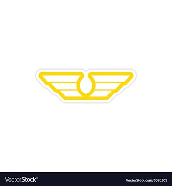 Sticker Eagle Wings logo vector image