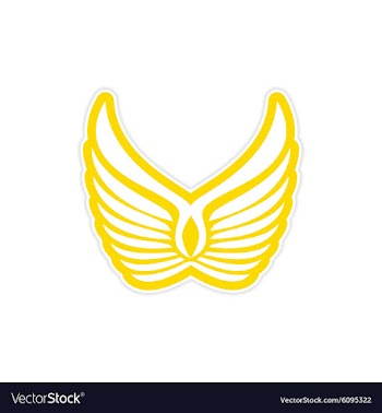 Sticker Eagle Wings logo vector image