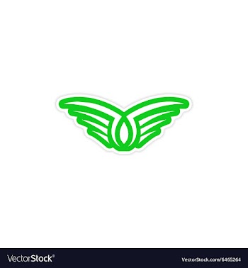 Sticker Eagle Wings logo vector image