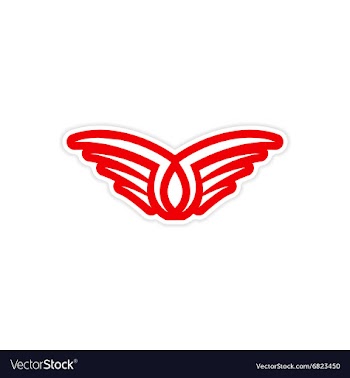 Sticker Eagle Wings logo vector image
