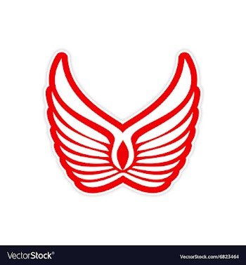 Sticker Eagle Wings logo vector image