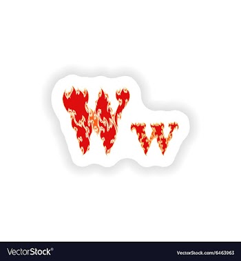 Sticker fiery font red letter B on white vector image