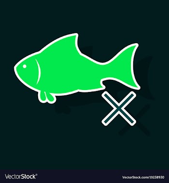 Sticker fish drawing seafood great for menu vector image