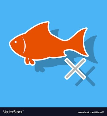 Sticker fish drawing seafood great for menu vector image