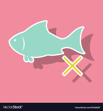 Sticker fish drawing seafood great for menu vector image