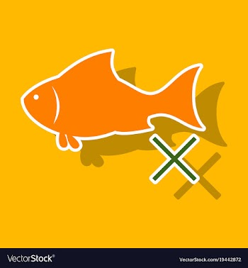 Sticker fish drawing seafood great for menu vector image