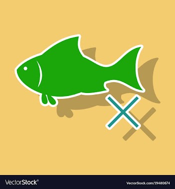 Sticker fish drawing seafood great for menu vector image