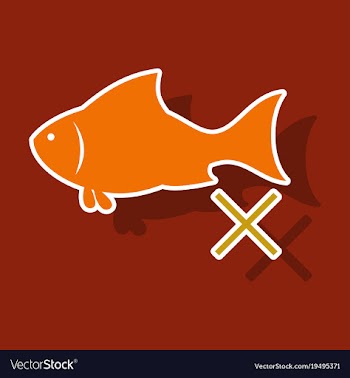 Sticker fish drawing seafood great for menu vector image