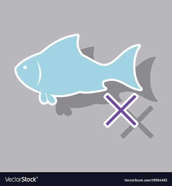 Sticker fish drawing seafood great for menu vector image