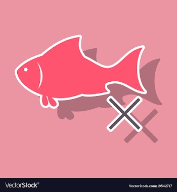 Sticker fish drawing seafood great for menu vector image
