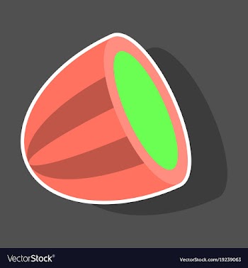 Sticker fresh and juicy whole watermelon vector image