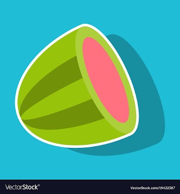 Sticker fresh and juicy whole watermelon vector image