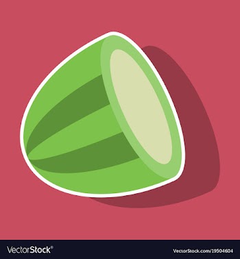 Sticker fresh and juicy whole watermelon vector image