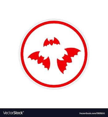 Sticker full moon and bats on a white background vector image