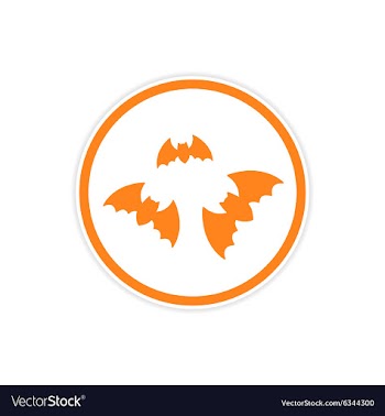 Sticker full moon and bats on a white background vector image