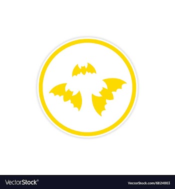 Sticker full moon and bats on a white background vector image