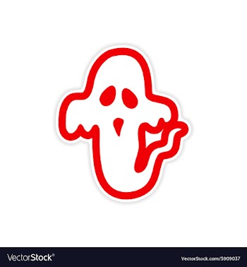 Sticker ghost color on a white background vector image