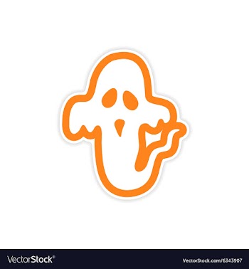 Sticker ghost color on a white background vector image
