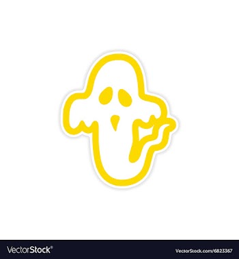 Sticker ghost color on a white background vector image