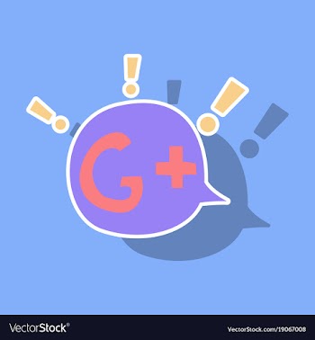 Sticker google plus icons on background vector image