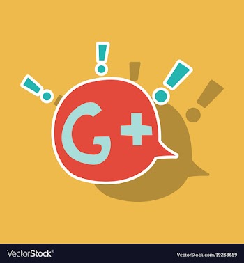 Sticker google plus icons on background vector image