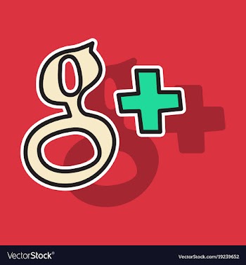 Sticker google plus icons on background vector image