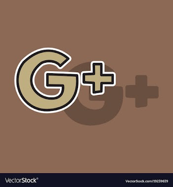 Sticker google plus icons on background vector image
