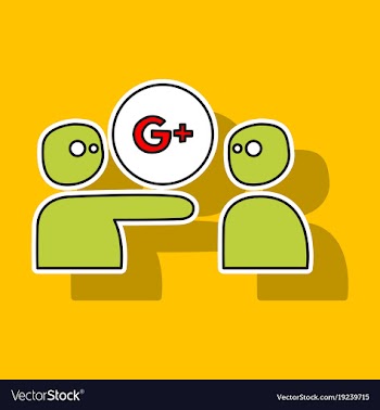 Sticker google plus icons on background vector image