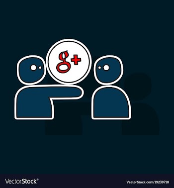 Sticker google plus icons on background vector image