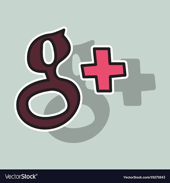 Sticker google plus icons on background vector image