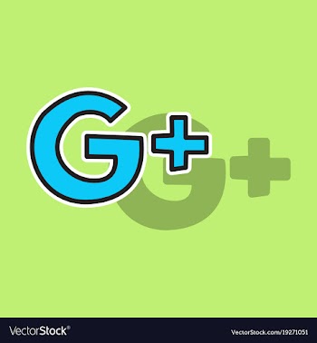 Sticker google plus icons on background vector image