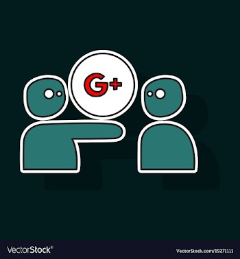 Sticker google plus icons on background vector image