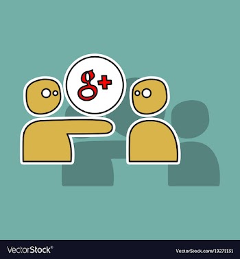 Sticker google plus icons on background vector image