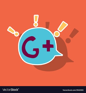 Sticker google plus icons on background vector image