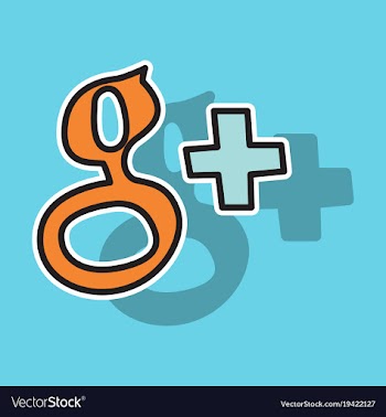 Sticker google plus icons on background vector image