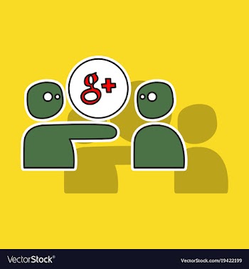 Sticker google plus icons on background vector image