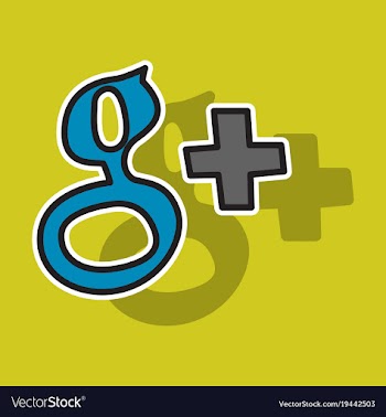 Sticker google plus icons on background vector image