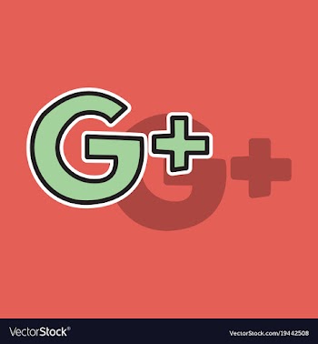 Sticker google plus icons on background vector image