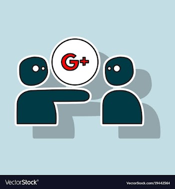 Sticker google plus icons on background vector image